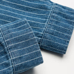 Japanese Retro Style Washed Striped Denim Shirt