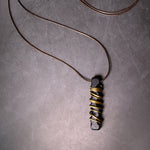 Buddha Stones Tibet Ebony Wood Brass Balance Peace Necklace Pendant