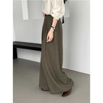 Pleated Drawstring Casual Wide-leg Pants