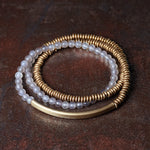 Buddha Stones Tibetan Various Agate Stone Copper Protection Triple Wrap Bracelet