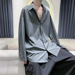 Simple Solid Color Drape Casual Shirt