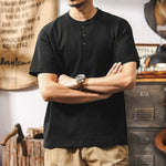 250g Heavyweight Loose Fit Cotton Henley Shirt