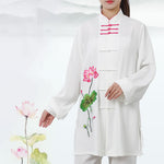 Buddha Stones Lotus Flower Leaf Pattern Tai Chi Meditation Prayer Spiritual Zen Practice Clothing Women's Set (Extra 30% Off | USE CODE: FS30)