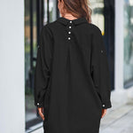 Zeagoo Long Cuffed Sleeve Shirts Button Down V Neck Blouse Loose Fitting Tops