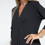 Zeagoo Women's Casual Solid Color Long Sleeve V-neck Maxi Dress
