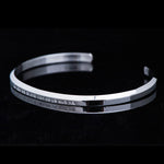 Buddha Stones Six True Words Engraving Titanium Steel Blessing Protection Bracelet