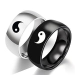 Yin Yang Balance Titanium Steel Couple Ring (Extra 40% Off | USE CODE: FS40)