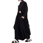 Spliced Hollow Circle Tassel Casual Shirt Dress