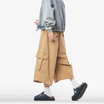 Loose Straight Wide-leg Casual Cropped Trousers