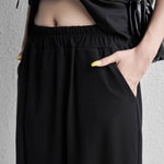 Elastic Waist Irregular Leg Loose Pants