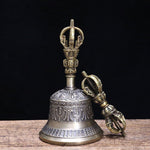 Buddha Stones Tibetan Meditation Bell and Vajra Dorje Copper Enlightenment Decoration Set