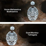 Buddha Stones Chinese Zodiac Natal Buddha Om Mani Padme Hum Lotus Compassion Necklace Pendant