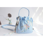 Buddha Stones Handmade Embroidered Flowers Canvas Tote Shoulder Bag Handbag