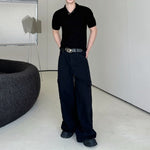 Solid-color Slim-fit Collared T-shirt