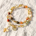 Buddha Stones Colorful Rutilated Quartz Double Wrap Spiritual Growth Bead Bracelet