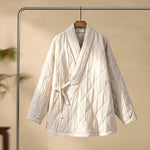 Cross-collar Loose Quilted Coat