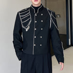 Chain Trim Stand Collar Jacket