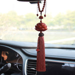 Buddha Stones Tibetan Small Leaf Red Sandalwood Lotus Luck Protection Tassel Decoration (Extra 35% Off | USE CODE: FS35)