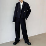 One Button Double Breasted Cropped Blazer