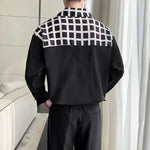 Plaid Panel Long-sleeve Shirt