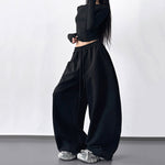 Casual Draped Straight Leg Floor-length Sweatpants