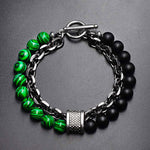 Buddha Stones Natural Tiger Eye Lazurite Lapis Lazuli Protection Bracelet