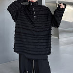 Solid Color Fringed Pullover Shirt