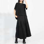 Loose Irregular Pleated Thin T-shirt