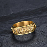 Buddha Stones Six True Words Balance Calm Titanium Steel Ring (Extra 30% Off | USE CODE: FS30)