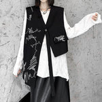Embroidered Irregular Loose Versatile Vest
