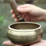 Buddha Stones Tibetan Sound Bowl Handcrafted for Focus and Meditation Peaceful Happiness Singing Bowl Set