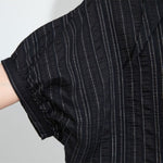 Women's Plus Size Asymmetric Layered Striped Loose Shirt