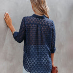 Zeagoo Long Sleeve Button Up Shirt Summer Sheer Tulle Top for Women Casual Loose Business Casual 2026 | Under