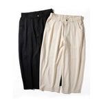 Flowy Wide-leg Straight Cropped Trousers