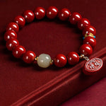Buddha Stones Cinnabar Jade Healing Protection Charm Bracelet (Extra 35% Off | USE CODE: FS35)