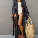Zeagoo Women's Beach Cover up Swimsuit Kimono with Bohemian Floral Print Vacation Dresses