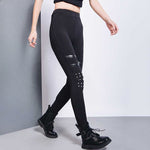 Slim Studded PU Leggings Pants