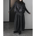 Retro Woolen Loose Plaid Wide-leg Casual Pants