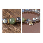 Buddha Stones Chinese Zodiac Natal Buddha 925 Sterling Silver Natural Moonstone Hetian Jade Positive Bracelet