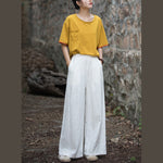 Buddha Stones Retro Wide Leg Pants Casual Women's Yoga Pants With Pockets