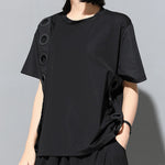 Spliced Ring Irregular T-shirt