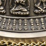 Tibetan Engraved Buddha Dragon Wind Chime Bell Copper Luck Wall Hanging Decoration