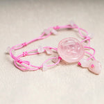 Buddha Stones Amethyst Pink Crystal Green Aventurine Rose Inner Peace Healing Anklet