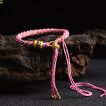 Buddha Stones Tibetan Handmade Luck Prayer Wheel Bead Charm Weave Colorful String Bracelet
