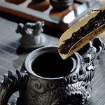 Buddha Stones Vintage Dragon Phoenix Ceramic Teapot