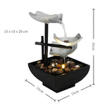 Buddha Stones Three Layers Waterfall Fountain Tabletop Lotus Ornaments With River Rocks Desktop Decoration