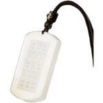 Buddha Stones White Jade PiXiu Yin Yang Luck Protection Necklace Pendant