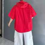 Oversized Hooded Utility Shirt with Large Pockets