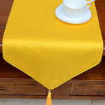 Buddha Stones Prayer Altar Flower Vajra Dragon Pattern Tibetan Auspicious Symbols Tassels Jacquard Table Runner