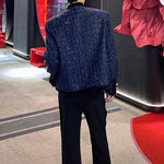 Paneled Raw-edge Tweed Jacket